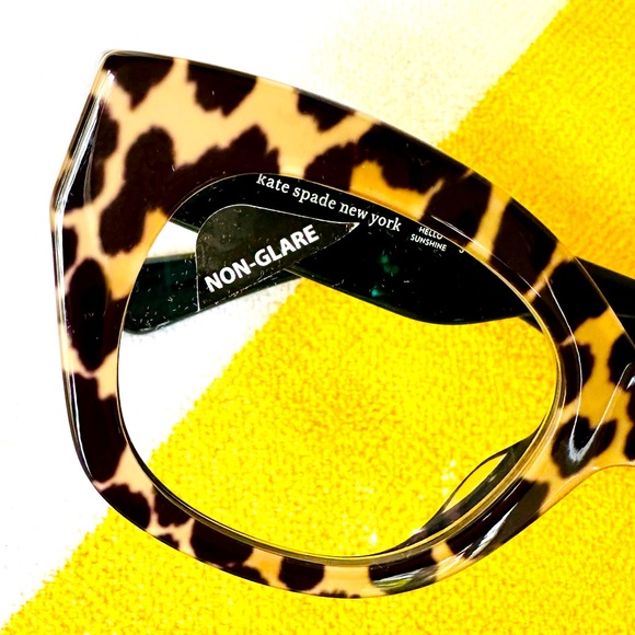 Kate Spade tan black oversized leopard print reading glasses readers 1.75 - Picture 9 of 13